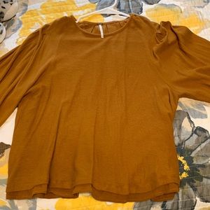 Free People dark mustard long sleeve top